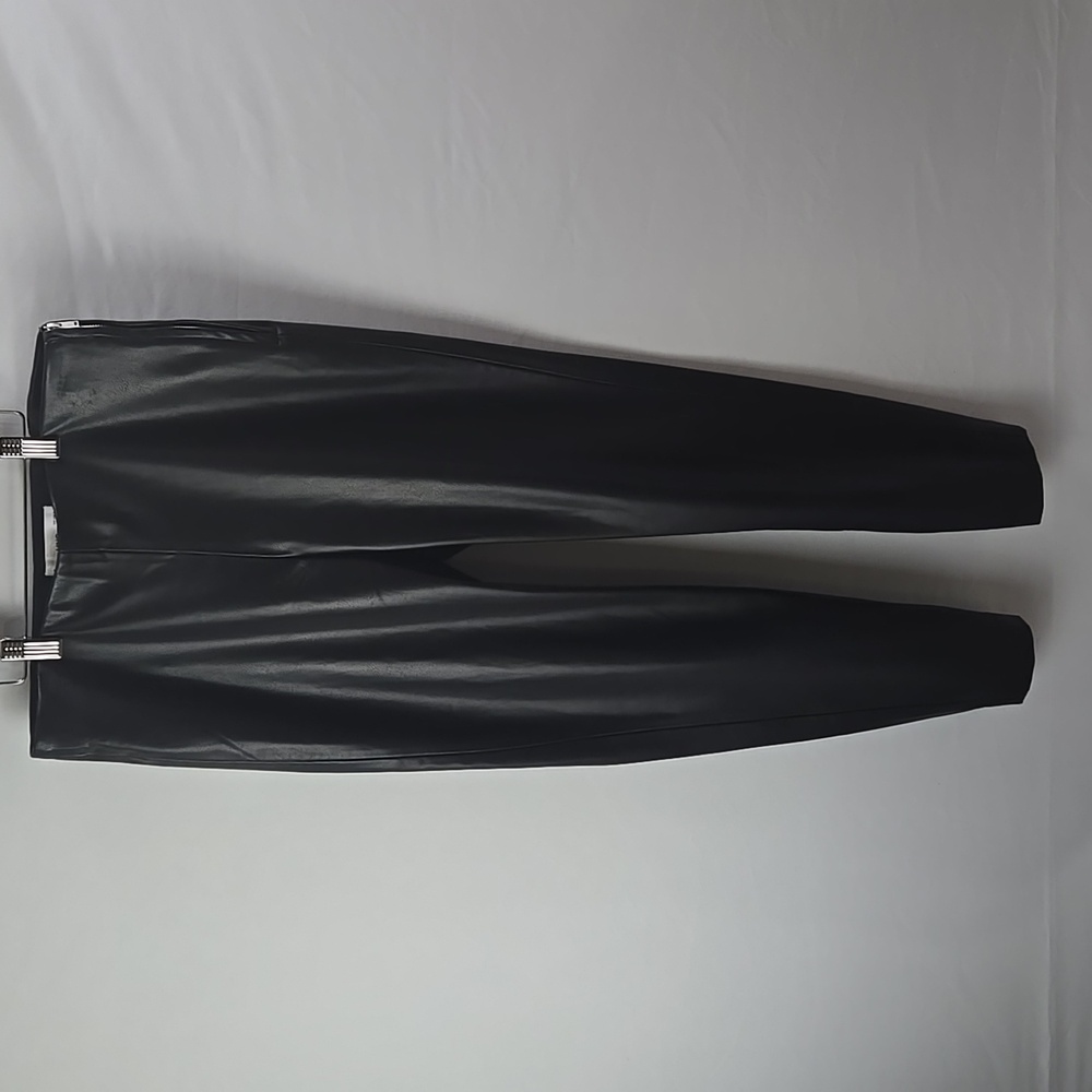 Mango MNG Women's Black‎ Fu Leather Leggings Pants Sz M